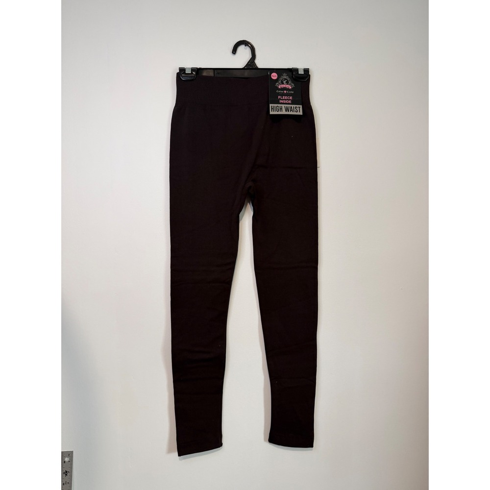 Cotton Candy Women Brown Fleece Lined High Waist Leggings Size PM/PL NWT